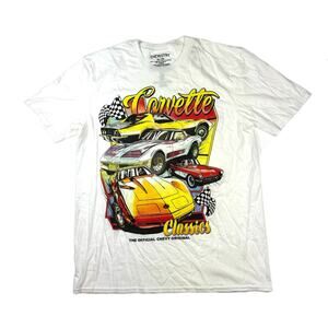 Chemistry Corvette Classics Graphic T-Shirt White Short Sleeve Tee XL